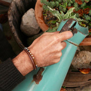 Men’s Leather & Wool Double Wrap Bracelet · Artisan Jewelry · MAGELLAN Mist