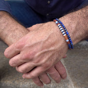 Men’s Double Wrap Beaded Bracelet · Lapis Lazuli & Woven Cord · HORACE Sky & Earth
