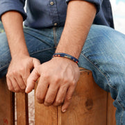 Men’s Leather & Wool Double Wrap Bracelet · Artisan Jewelry · MAGELLAN Mersa