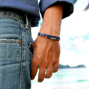Men’s Leather & Wool Double Wrap Bracelet · Artisan Jewelry · MAGELLAN Mersa