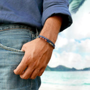 Men’s Leather & Wool Double Wrap Bracelet · Artisan Jewelry · MAGELLAN Mersa