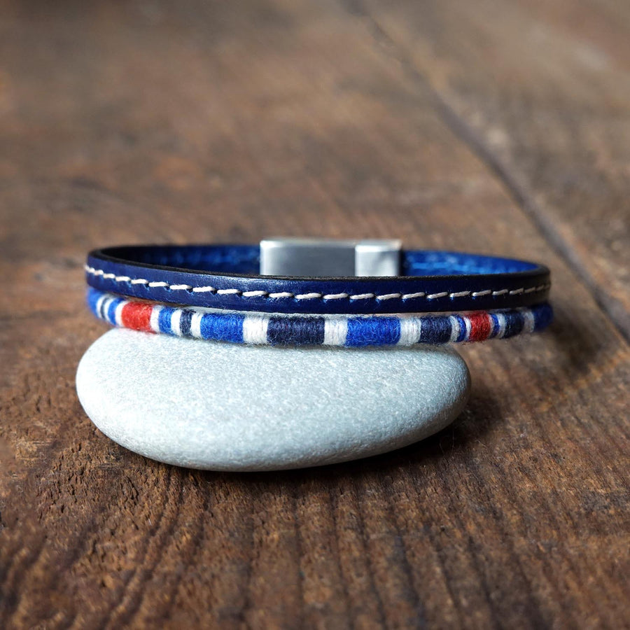 Men’s Leather & Wool Double Wrap Bracelet · Artisan Jewelry · MAGELLAN Atlantic