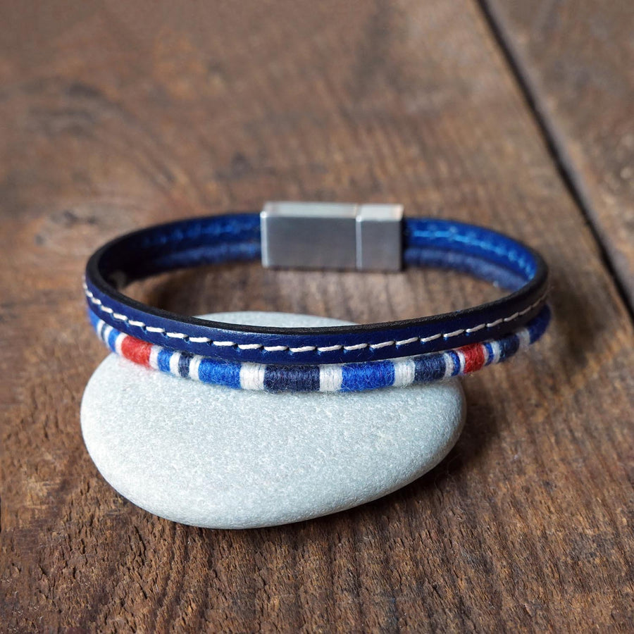 Men’s Leather & Wool Double Wrap Bracelet · Artisan Jewelry · MAGELLAN Atlantic