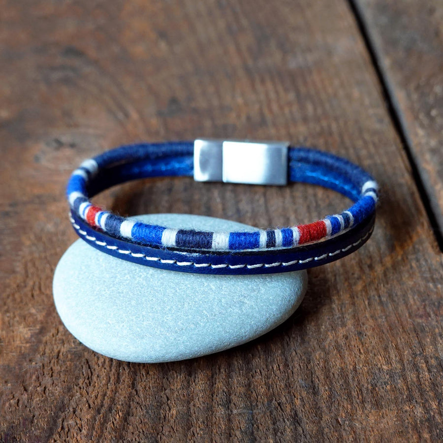 Men’s Leather & Wool Double Wrap Bracelet · Artisan Jewelry · MAGELLAN Atlantic