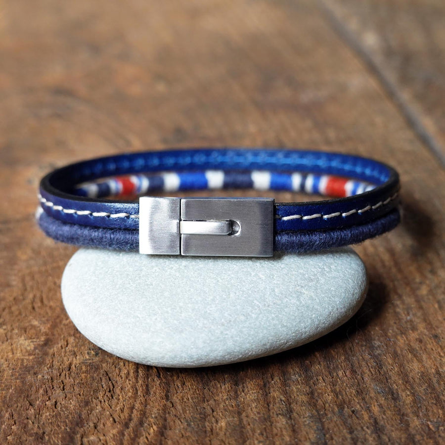 Men’s Leather & Wool Double Wrap Bracelet · Artisan Jewelry · MAGELLAN Atlantic