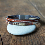 Men’s Leather & Wool Double Wrap Bracelet · Artisan Jewelry · MAGELLAN Canyon