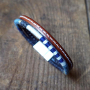 Men’s Leather & Wool Double Wrap Bracelet · Artisan Jewelry · MAGELLAN Marine
