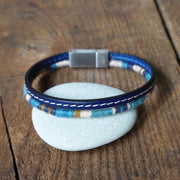 Men’s Leather & Wool Double Wrap Bracelet · Artisan Jewelry · MAGELLAN Mediterranean