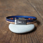 Men’s Leather & Wool Double Wrap Bracelet · Artisan Jewelry · MAGELLAN Mersa