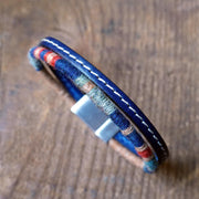 Men’s Leather & Wool Double Wrap Bracelet · Artisan Jewelry · MAGELLAN Mersa