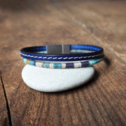 Men’s Leather & Wool Double Wrap Bracelet · Artisan Jewelry · MAGELLAN Pacific