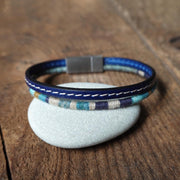 Men’s Leather & Wool Double Wrap Bracelet · Artisan Jewelry · MAGELLAN Pacific