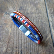Men’s Leather & Wool Double Wrap Bracelet · Artisan Jewelry · MAGELLAN Pulse