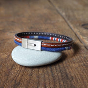 Men’s Leather & Wool Double Wrap Bracelet · Artisan Jewelry · MAGELLAN Pulse